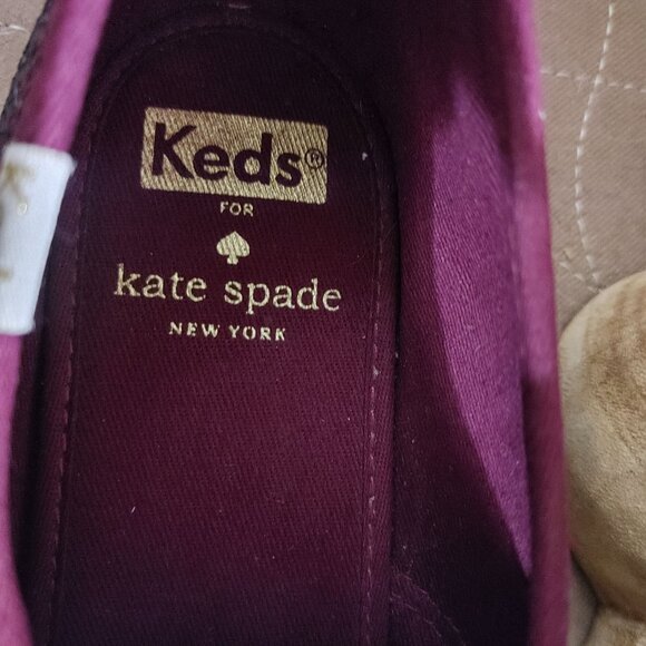Keds x Kate Spade New York Champion Glitter Size Glitter Sneakers Black Burgundy - Picture 4 of 16